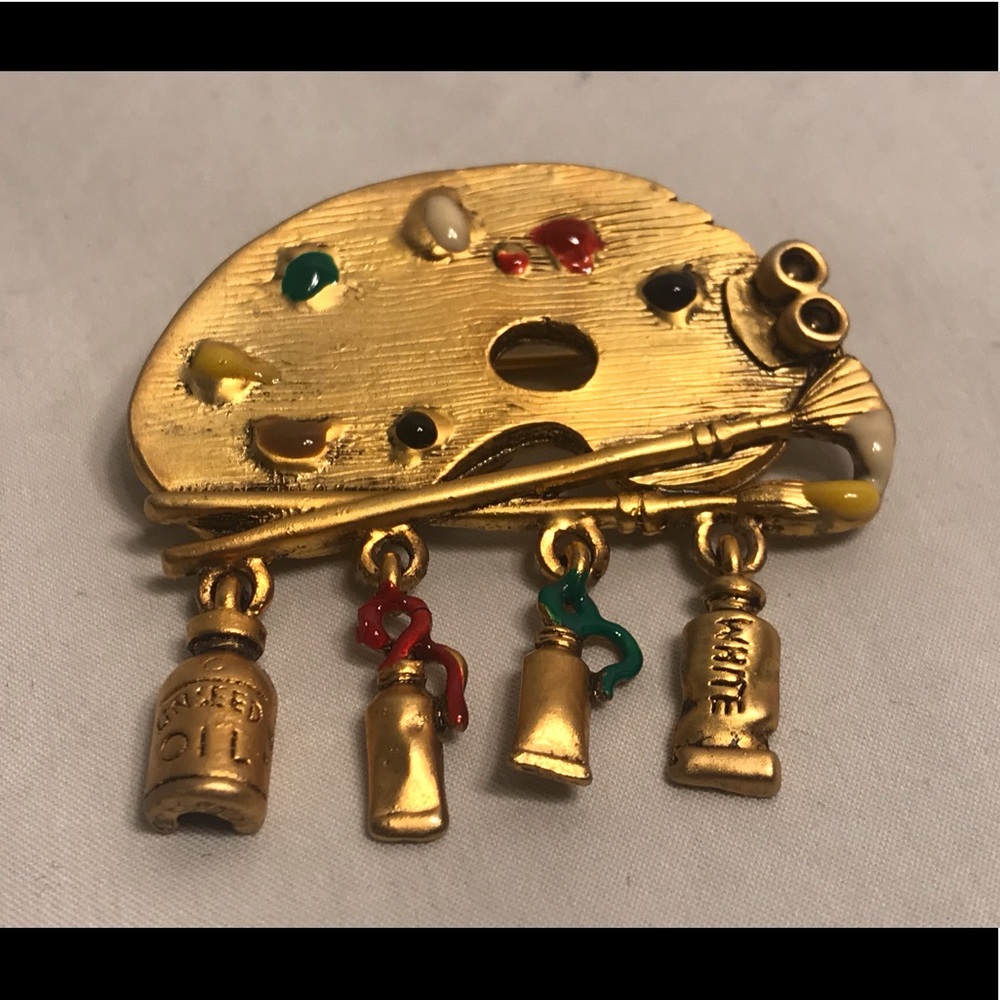 🔆 FLASH!!! Danecraft painters golden brooch